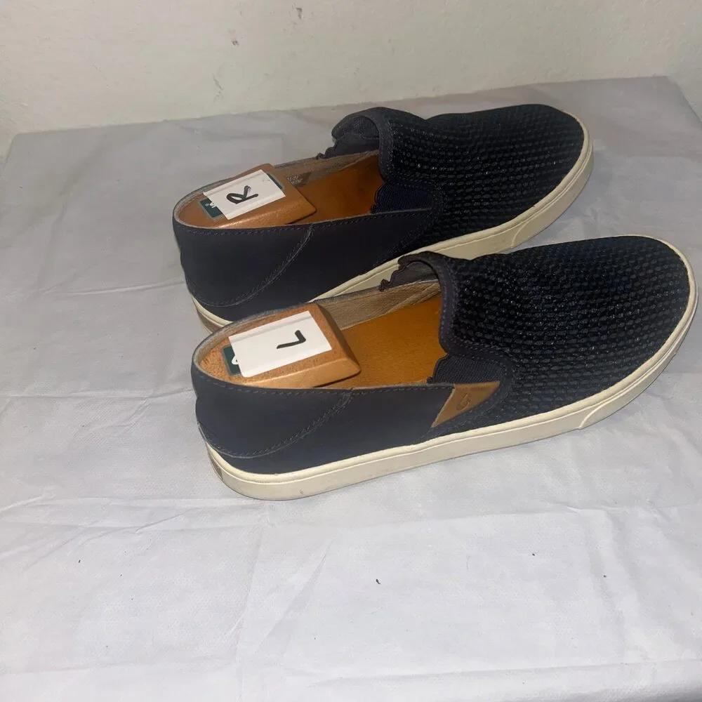 Olukai blue mesh loafers slip on size 8 ￼